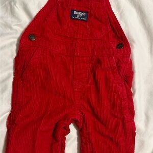 OshKosh B'gosh Bright Red Corduroy Overalls